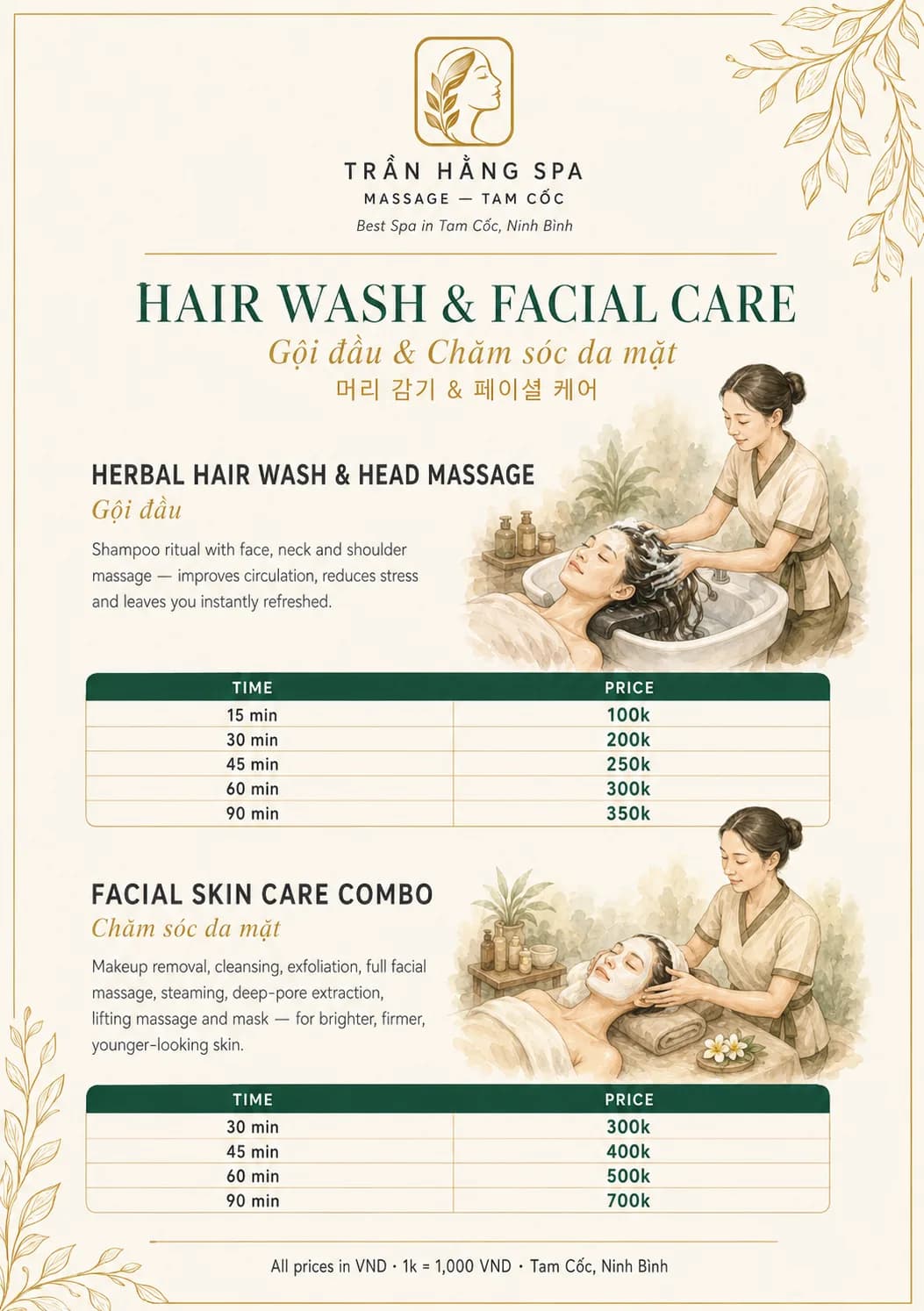 Tran Hang Spa menu — page 5