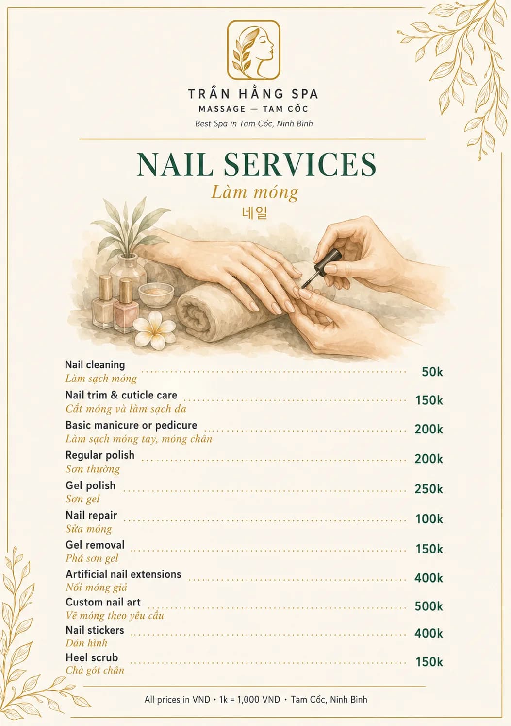 Tran Hang Spa menu — page 6